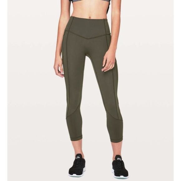 Lululemon Athletica High Rise All The Right Places Crop II 23” Sz 6 Dark Olive - Picture 2 of 14